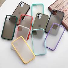 Hybrid Matte Bumper Iphone Case For Iphone 11 Case Pro Max Xr Xs 6s 8 7 Plus Shockproof Soft Tpu Silicone Mat Iphone Bumper Case Silicone Iphone Cases Iphone