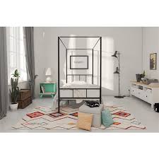 5.0 из 5 звездоч., исходя из 1 оценки товара(1). Novogratz Marion Canopy Bed Twin 73 In X 41 In X 77 In Black 4194019n Rona