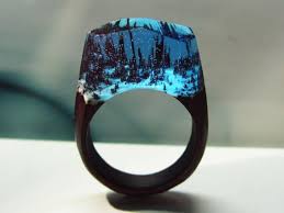 Enchanted Forest Wood Ring Secret World In Wooden Rings For Women Men Wood Resin Ring Fashion Resin Jewelry Statement Ring In 2020 Resin Jewelry Secret Wood Rings Wood Rings