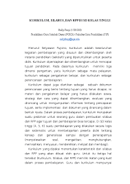 Contoh pengembangan model bahan ajar silabus dan rpp paud, tk, dan ra download file format.docx microsoft word. Doc Kurikulum Silabus Dan Rpp Di Sd Kelas Tinggi Rully Fauji Academia Edu