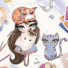 Cats Clipart Kittens Clipart Karamfila S Cats Planner Etsy In 2020 Cat Clipart Art Cute Drawings