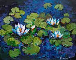 How to copy monet's techniques and style and paint like a legendary oil painter. Water Lilies Original Acrylic Painting By Anastasiya Valiulina 2019 Painting Acrylic On Canvas Singulart