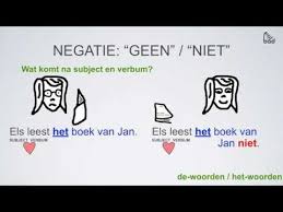 Negatie Geen Of Niet Nederlands Leren Niveau A1 Youtube Woorden Taalbad Boeken