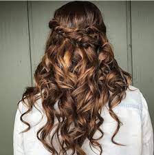 All you have to do is part your hair slightly to one side and tuck just the top front part of your hair behind your ear. Medium Curly Hairstyle For Party Novocom Top
