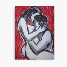 Romantic black love art images. Black Couple White Canvas Prints Redbubble