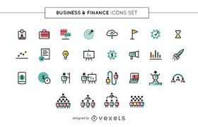 Business And Finance Icons Set In 2020 Finance Icons Icon Set Text Business Card