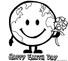 Happy earth day smile earth world. Earth Globe Happy Earth Day Coloring Pages Printable