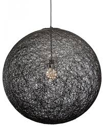30 W Sphere Pendant Molded Black String Shade Chrome Steel Fixture Modern Industrial Pendant Lighting By Noble Origins Home