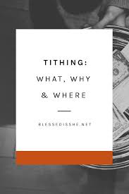 A space or clearing for activity or storage. Tithing What Why Where And How Blessed Is She