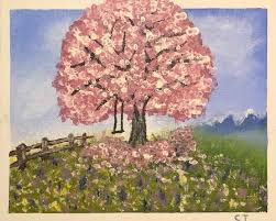 Story And Artwork From Courtney I Am New To Painting This Is My First Real Painting I Ve Ever Done And I Think Blossom Trees Tree Drawing Cherry Blossom Tree