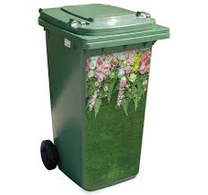 Bestellbar ab einer höhe von 15 cm bis zu einer höhe von 75 cm. Wandtattoo Blumen Mulltonne Tenstickers