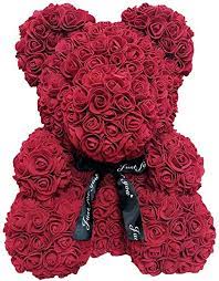 Red roses & godiva® chocolates box. Amazon Com Generic 15 Inch Rose Teddy Bear Flower Artificial Handmade Forever Rose Bear For Valentines Day Anniversary Bridal Showers Weddings Mothers Day With Clear Box Wine Red 37cm 15inch Home Kitchen