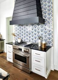 Fan Club Blue Ombre With Brass Kitchen Tiles Design Kitchen Tiles Backsplash Kitchen Design