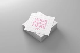 Simple edit with smart layers. Square Business Card Stack Mockup Mediamodifier