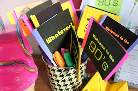 It can also be used for home decorations or in future parties. 90s Themed Table Decorations