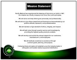 Take note of the last word: Mission Statement Pacific Medical Inc