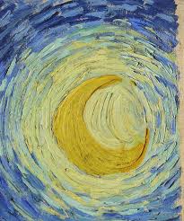 Close Up Of Van Gogh S Starry Night Moon Van Gogh Art Starry Night Van Gogh Vincent Van Gogh