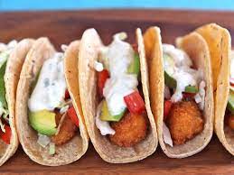 In a medium bowl, mix together the flour, cornstarch, baking powder, salt, and cayenne pepper. Crispy Panko Fish Tacos Beer Battered Panko Taco Recipe Food Recipes Fish Tacos Recipe