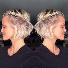 Terrific Photo Half Up Half Down Hair Short Tips For Your Wedding Event You Wish To Appearance The M In 2021 Braids For Short Hair Short Blonde Hair Short Hair Styles