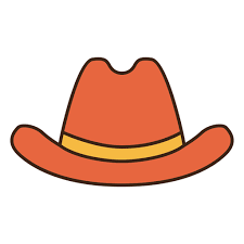 Stroke Orange Cowboy Hat Transparent Png Svg Vector File