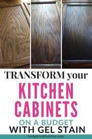 The best primer for kitchen cabinets depends on the wood. How To Gel Stain Your Cabinets On A Budget Budgeting For Bliss