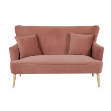 Unisciti alla comunità maisons du monde. Divano 2 Posti In Velluto Rosa Leon Maisons Du Monde