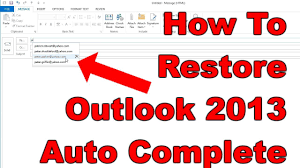 Fixed] How To Recover Outlook 2013 Auto Complete Contacts - Youtube
