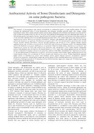 Pdf Antibacterial Activity Of Some Disinfectants And Detergents On Some Pathogenic Bacteria