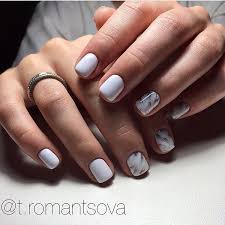 Black And White Marble Nails Short Nail Art 2632 In 2020 Plain Nails Trendy Nails Office Nails