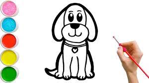 The proportions of the dog, and the whole picture as a whole, will depend on this in the future. How To Draw A Dog Sitting Step By Step Easy Puppy Drawing And Coloring For Kids Youtube