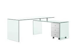 Casabianca Rio Modern White Glass Top Office Desk White Desk With Glass Top L Shaped Desk White Gloss Desk