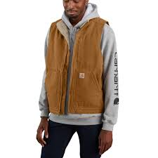 Carhartt women's sherpa lined vest. Loose Fit Washed Duck Sherpa Lined Mock Neck Vest Home Services Gear Carhartt