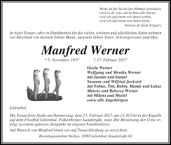 Traueranzeigen von Manfred Werner