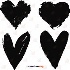 Download Black Brush Heart Svg Cut Files Brsuh Stroke Heart Clipart Premium Svg