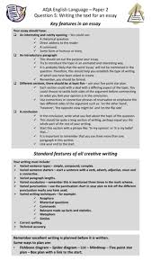 2 1/2 hrs max marks: How To Write An Essay For Q5 Checklist And Three Mock Exam Questions Aqa English Language Paper 2 Teaching Resources