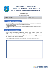 My older sister michelle convinced me to name her sandy bucket instead; Recount Text Kelas 8 Worksheet