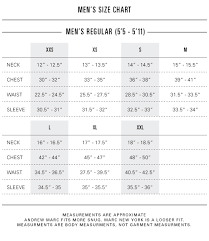 Mens Bust Size Chart 2019