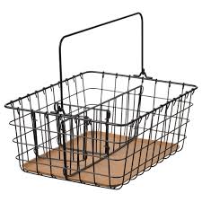 Pleja Corbeille En Fil Avec Poignee Noir 36x27x15cm Magasinez Ici Ikea Black Wire Basket Wire Baskets Ikea