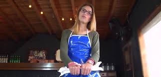 Blonde Colombian waitress with glasses rides cock in hot pickup and fuck