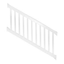Any item 8 feet or longer cannot be shipped ups and must go common carrier. Durables 3 1 2 X 8 Harrington Vinyl Railing Stair Section With Top And Bottom Rail Aluminum Insert White Wwr T42 S8s
