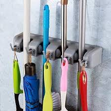 Maybe you would like to learn more about one of these? Mop Holder And Broom Holder 4 Slot Position With 5 Hooks Garage Storage Holder Wall Mounted At Rs 260 Piece Wall Hooks Id 22467745548