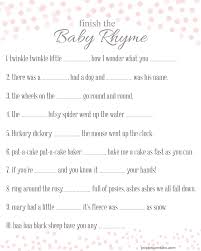 Provide little canisters of playdough and cupcake liners for your guests to a new mama better know her nursery rhymes! Shower Baby Free Printable Downloadable Baby Shower Nursery Rhyme Game