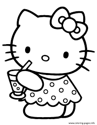 Maybe you would like to learn more about one of these? Cute Hello Kitty Drinking Water Coloring Pages Printable