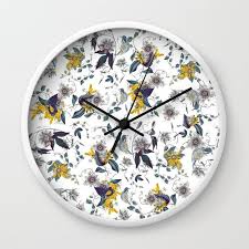 Maybe you would like to learn more about one of these? Buy White Garden Floral Pattern Yellow Flowers Wall Clock By Tanjica Botanical Pattern Sophisticated Elegant Classy Yellow Yellow Flowers Wall Clock Clock