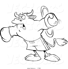 7 downloads (11) us independence coloring sheet. Vector Of A Cartoon Boxing Bull Coloring Page Outline By Toonaday 17351