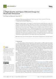 PDF) A High-Quality and Space-Efficient Design for Memristor Emulation