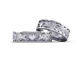Claddagh Ring His And Hers Wedding Rings Set Gold Diamond 14k Etsy In 2021 Wedding Rings Sets Gold Wedding Rings Claddagh Ring Wedding