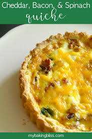 Cheddar Bacon Spinach Quiche This Easy Bacon Cheddar And Spinach Quiche Is Perfect For Breakfast Quiche Recipes Easy Spinach Quiche Bacon Quiche Recipe