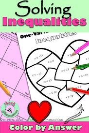Valentine S Day Solving Inequalities One Step Inequalities Coloring Activity In 2020 Color Activities Solving Inequalities Activities