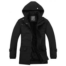 Men New Style Detachable Hat Warm Long Sleeve Black Polyester Coat 43 Via Polyvore Mens Jackets Mens Down Parka Winter Jacket Men